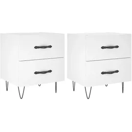 vidaXL Nachtschrank 2 Stk. 40 x 35 x 47,5 cm Weiß