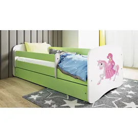 raumhirsch furniture Kinderbett mit Motiv Pferd 80 x 180 cm Holzwerkstoff grün