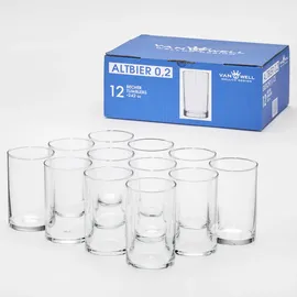 VAN WELL »Altbierbecher«, 0,2 L, geeicht, spülmaschinenfest, Gastronomiequalität, 12-tlg.