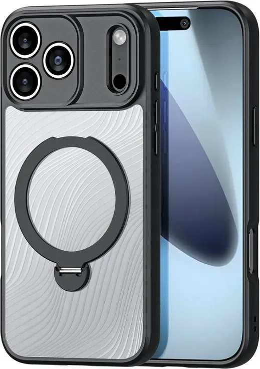 Dux Ducis Aimo Mag Hülle mit Magnetring und Ständer für iPhone 17 Pro Max - Schwarz