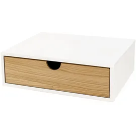 WoodMan Nachttisch Farsta 40 x 30 x 12 cm Braun/Weiß