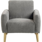 ATLANTIC home collection Sessel »Moby«, mit Federkern, kleiner Tasche und in modernem Cordbezug, grau