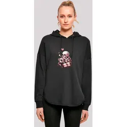 Kapuzenpullover F4NT4STIC "Cozy Winter Skelett", Damen, Gr. L, schwarz, Obermaterial: 100% Baumwolle, casual, oversize, Langarm, Pullover, Premium Qualität