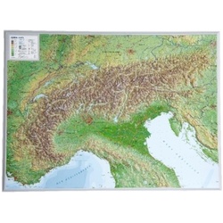 Alpen, Reliefkarte, Groß; Alps - André Markgraf, Mario Engelhardt, Karte (im Sinne von Landkarte)