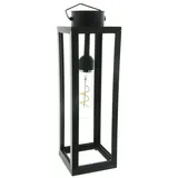 Dekoleidenschaft LED Laterne LED Laterne "Industrial" Solar Gartenlaterne, Kunststoff, schwarz, Outdoor Solarlampe, Gartenlampe, Hängelampe wetterfest für Draußen schwarz