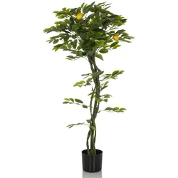 bümö plants Zitrone Kunstbaum - Täuschend echter Zitronenbaum, geruchlose Premium Kunstpflanze für lebendiges Ambiente - authentische, künstliche