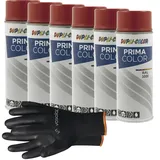 vasalat Dupli-Color Lackspray feuerrot glänzend RAL 3000 - Sprühlack für Metall, Kunststoff und Holz - wetterfeste Sprühfarbe für den Innen- und Außenbereich UV -beständig, 6 Stück