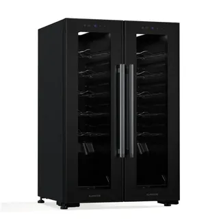 Klarstein Weinkühlschrank Shiraz, für 24 Standardflaschen á 0,75l,Wein Flaschenkühlschrank Weintemperierschrank Weinschrank Kühlschrank schwarz