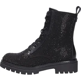 Marco Tozzi Damen Stiefeletten zum Schnüren mit Reißverschluss Glitzerdetails, Schwarz (Black Glitter), 40 EU