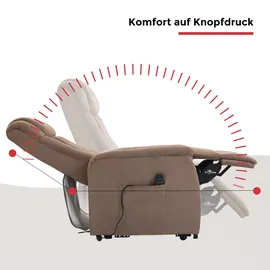 Duo Collection TV-Sessel Delphi Mikrofaser 73 x 113 x 96 cm Braun mit elektrischer Aufstehhilfe