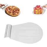 MEIYAXINWIN Pizzaschaufel, 32.5x26cm Edelstahl Kuchenheber & Tortenheber Pizzaschieber Edelstahl Formstabiler Tortenschneider mit Griffen Tortenretter und pizzaspachtel