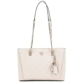 GUESS Schultertasche Tisha 3 Compartment Tote Stone Logo