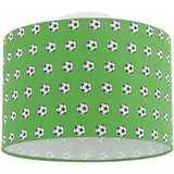 GLOBO Deckenleuchte Kinderlampe Kinderzimmerlampe Deckenlampe Schirmleuchte Spielzimmer, Metall weiß grünfarbig, 1x E27 Fassung, DxH 30x25,5 cm