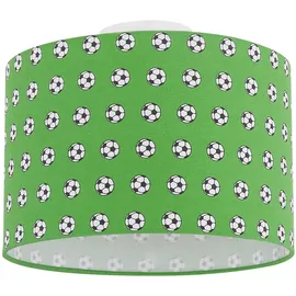 GLOBO Deckenleuchte Kinderlampe Kinderzimmerlampe Deckenlampe Schirmleuchte Spielzimmer, Metall weiß grünfarbig, 1x E27 Fassung, DxH 30x25,5 cm