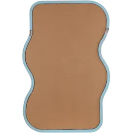 Beliani Wandspiegel Ronnet 60 cm 90 cm Paulowniaholz Hellblau
