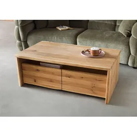 MASSIVMOEBEL24.DE Couchtisch Wildeiche natur geölt 120 x 45 x 70 cm