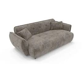 Home Affaire Big-Sofa HOME AFFAIRE "MIRELDA Design-Sofa mit Steppungen, hoher Sitzkomfort, Breite 251 cm", braun, B:251cm H:81cm T:116cm, 100% Polyester, Sofas, Big-Sofa, elegant und bequem, enthält 2 Zierkissen, belastbar bis 480kg