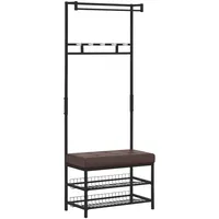 Homcom Garderobenständer 72,5 x 180 x 35 cm braun schwarz / schwarz