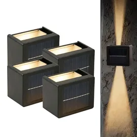 ideoon lights Set LED Solar Wandleuchte Kunststoff 9,0 cm 8er Set Warmweiss/Kaltweiss