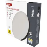 EMOS LED-Wand-/Deckenleuchte DIONI - CCT einstellbar 3 000/4 000/5 700 K - 2160 lm - 18 W (statt 130W Glühbirne) - 30 000 Std. - Abstrahlwinkel 110° - für Innen und Außen - rund, Ø 36 cm - schwarz