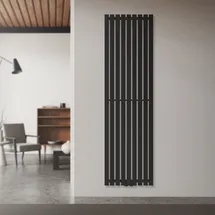 luxebath Designheizkörper 1600 x 480 mm 810 W schwarz Mittelventil