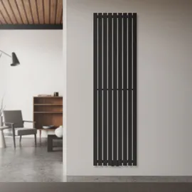 luxebath Designheizkörper 1600 x 480 mm 810 W schwarz Mittelventil