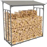 deluke Kaminholzregal Aluminium 143 x 70 x 145 cm Schwarz