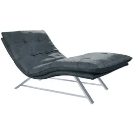 W.Schillig Relaxliege daily dreams Leder 95 x 91 x 170 cm Blau mit Kissen