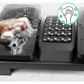 OEM Ergonomische Fußstütze Büro Fußablage Verstellbar Massagefunktion Rutschfest Schwarz 43x32 cm - Schwarz