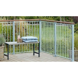 Basic Terrassenzaun - Silber - 90 x 98 cm - aus Stahl