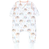 TupTam Schlafsack mit Beinen und Ärmeln OEKO-TEX zertifizierte Materialien, Winterschlafsack 2,5 TOG Unisex, Farbe: Elefant/Mond, Größe: 92-98 - 92-98