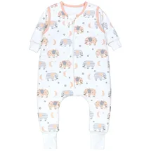 TupTam Schlafsack mit Beinen und Ärmeln OEKO-TEX zertifizierte Materialien, Winterschlafsack 2,5 TOG Unisex, Farbe: Elefant/Mond, Größe: 92-98 - 92-98