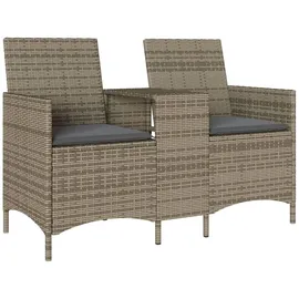 vidaXL Gartensofa 2-Sitzer Loungeset grau