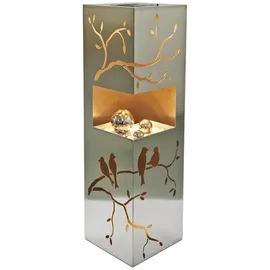 deluke Dekosäule TOURS 100 x 25 x 25 cm Silbergrau