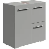 Badplaats B.V. Badplaats Waschbeckenunterschrank Mars 60 x 30 cm Grau Matt - Stehender Badezimmerschrank mit 2 Türen und 1 Schublade