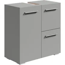Badplaats B.V. Badplaats Waschbeckenunterschrank Mars 60 x 30 cm Grau Matt - Stehender Badezimmerschrank mit 2 Türen und 1 Schublade