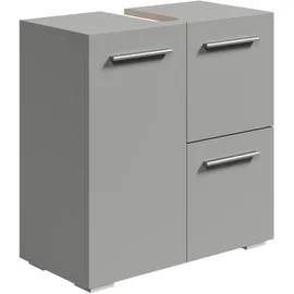 Badplaats B.V. Badplaats Waschbeckenunterschrank Mars 60 x 30 cm Grau Matt - Stehender Badezimmerschrank mit 2 Türen und 1 Schublade