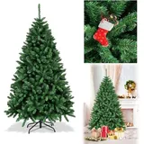 Costway 180 cm Weihnachtsbaum, Christbaum kuenstlich aus PVC, Tannenbaum mit faltbarem Metallstaender, mit 1355 Spitzen - Grün