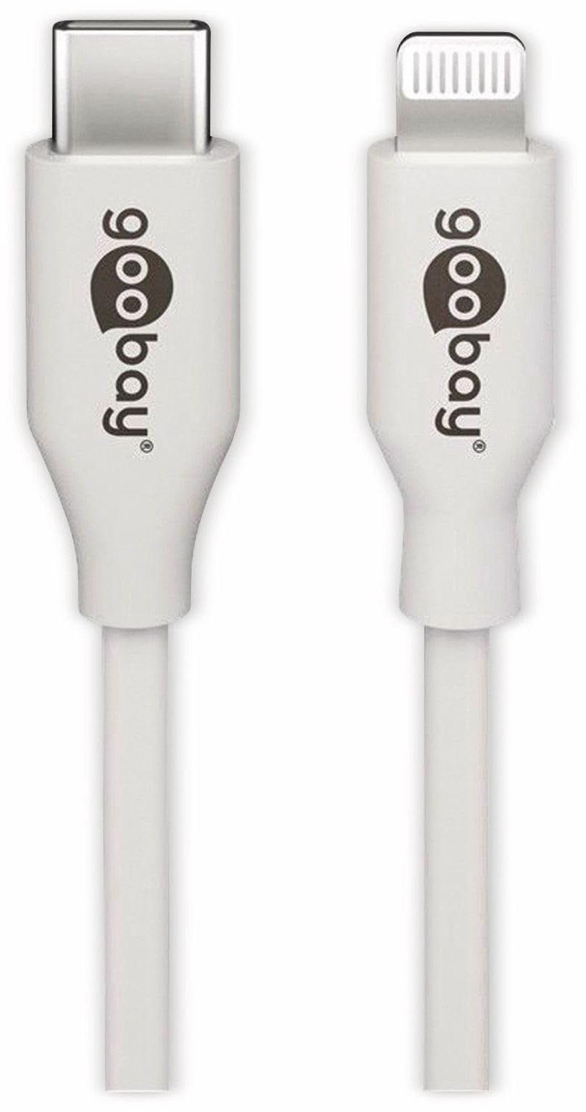 goobay 39446 Lightning - USB-CTM Lade- und Synchronisationskabel, 1 m, Weiß - MFi-Kabel für Apple iPhone/iPad Weiß