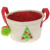 Macosa Home Geschenkbox Weihnachten Korb Geschenkkorb Rentier Tannenbaum Geschenk 21 cm (Filzkorb Filzkörbchen), Weihnachtskorb Weihnachtsdeko Geschenkverpackung bei rot grün Tannenbaum