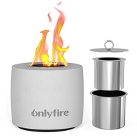 Onlyfire Rauchfreie Tisch-Feuerstelle mit Deckel, 11,9 cm, tragbarer Mini-Ethanol-Kamin, kleine Tischfeuerschale für den Innen- und Außenbereich, Persona Smore Maker Bio-Ethanol-Kraftstoff, tolles
