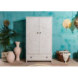 Massivmoebel24 Kleiderschrank Mango 108 x 180 x 64 cm Weiß