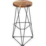 Barhocker für Hausbar, Barstuhl, Küchenstuhl, Bistrohocker, Tresenhocker mit Fußstütze, Stuhl, Keine Montage erforderlich, Industrie-Design (Dreieck-Form 75 cm Höhe, Braun)