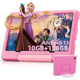 Kinder Tablet 10 Zoll Android 13, 10 GB RAM + 128GB ROM, Tablet für Kinder Kindersicherung, Dual-Kamera HD/IPS, Kid Tablet 5G WiFi/BT 5.0 - Rosa