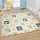 Paco Home Spielmatte Krabbelmatte Baby Matte Faltbar Abwischbar Wendbar Tiere Creme Blau Gelb 180x200 cm - Weiß