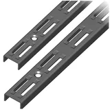Element System 10001-00002 Wandschiene 2-reihig / 2 Stück / 4 Abmessungen / 3 Farben/L = 50 cm/schwarz/für Regalsystem/Regalträger/Wandregal