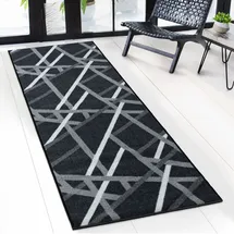 Floordirekt Teppich-Läufer nach Maß Printed Anthrazit mit Streifen
