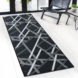 Floordirekt Teppich-Läufer nach Maß Printed Anthrazit mit Streifen