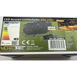 ChiliTec LED Lichterkette 40m warmweiß, 400 LEDs warmweißen IP44