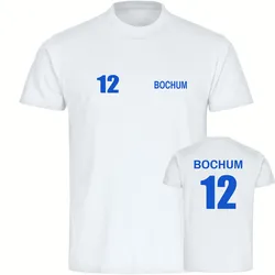 multifanshop Kinder T-Shirt - Bochum - Trikot Nummer 12 - Druck blau - Kind